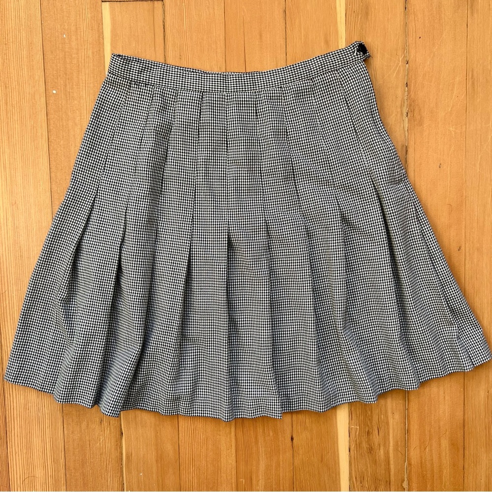 Vintage Briggs black white houndstooth mini skirt S